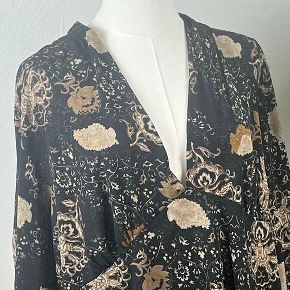 New York City Design Company Black and Brown Floral Sheer Top - Picture 2 of 8